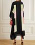 Black Latest Soft Silk Crepe Kaftan Closure View